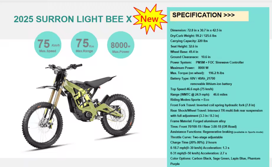 s l1200 1 Surron Worldwide Distribution | Surron in bulk | Buy surron in Europe | Buy surron in America | Buy Surron in Africa